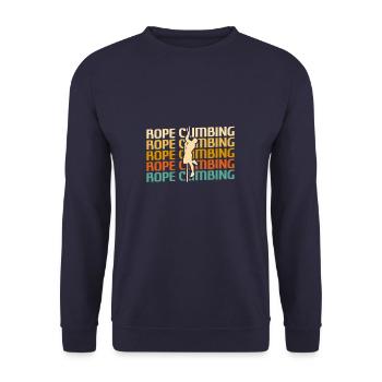 Retro Vintage Classic Seilkletterer - Unisex Pullover - Navy - Vorne - Alina (178cm) & Michal (187cm)