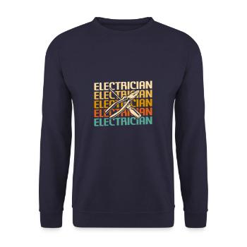 Rétro Vintage Classic Electrician Electrical - Sweat-shirt Unisexe - marine - Devant - Alina (178cm) & Michal (187cm)