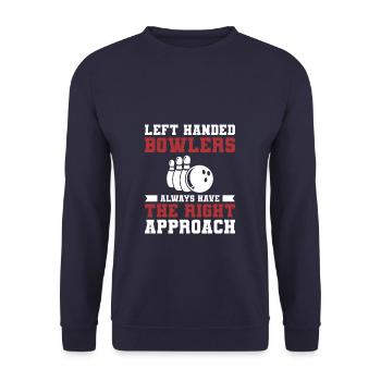 Left Handed Bowlers Always Have The Right Approach - Unisex Sweatshirt - navy - Front - Alina (178cm) & Michal (187cm)