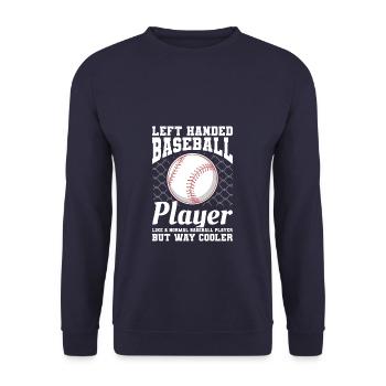 I'm The Left Handed Pitcher Your Coach Warned You - Unisex Sweatshirt - navy - Front - Alina (178cm) & Michal (187cm)