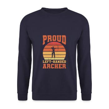 Fier tir à l’arc gaucher Archer Lefty Archery - Sweat-shirt Unisexe - marine - Devant - Alina (178cm) & Michal (187cm)