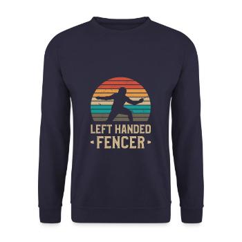 Left Handed Fencer Lefty Fencing Fencers - Unisex Sweatshirt - navy - Front - Alina (178cm) & Michal (187cm)