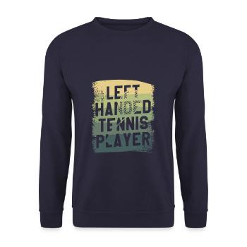 Left Handed Tennis Player Lefty - Unisex Sweatshirt - navy - Front - Alina (178cm) & Michal (187cm)