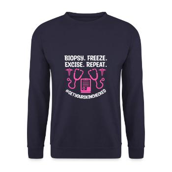 Biopsie Congélation Accise Répétitif Dermatologue - Sweat-shirt Unisexe - marine - Devant - Alina (178cm) & Michal (187cm)