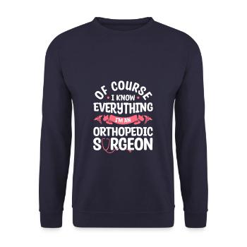 Bien sûr, je sais tout ce que je suis orthopédique - Sweat-shirt Unisexe - marine - Devant - Alina (178cm) & Michal (187cm)