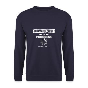 Dermatologist In Progress Loading Dermatology - Unisex Sweatshirt - navy - Front - Alina (178cm) & Michal (187cm)