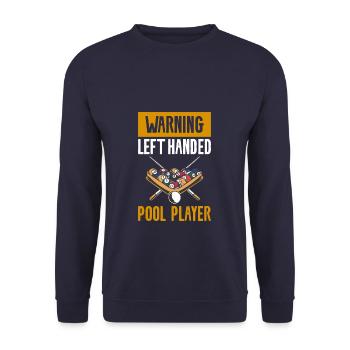 Avertissement Joueur de billard gaucher - Sweat-shirt Unisexe - marine - Devant - Alina (178cm) & Michal (187cm)