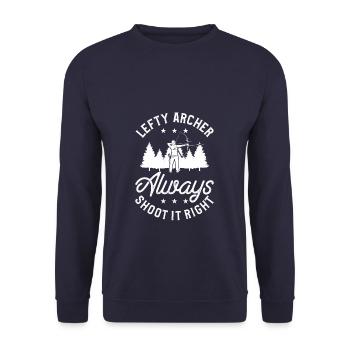 Lefty Archer tire toujours à droite Archers de tir à l’arc - Sweat-shirt Unisexe - marine - Devant - Alina (178cm) & Michal (187cm)