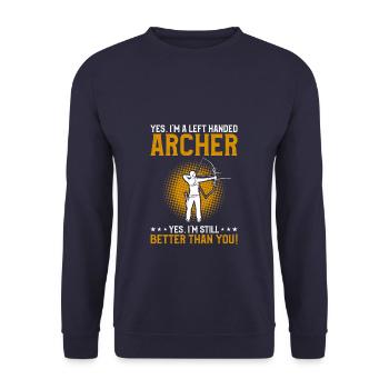 Oui je suis un archer gaucher oui je suis encore meilleur - Sweat-shirt Unisexe - marine - Devant - Alina (178cm) & Michal (187cm)