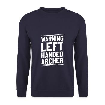 Avertissement Archers de tir à l’arc gauchers - Sweat-shirt Unisexe - marine - Devant - Alina (178cm) & Michal (187cm)