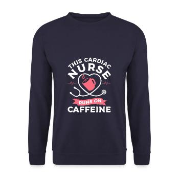 Cette infirmière cardiaque fonctionne sur le cardiologue à la caféine - Sweat-shirt Unisexe - marine - Devant - Alina (178cm) & Michal (187cm)