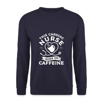 Cette infirmière cardiaque fonctionne sur le cardiologue à la caféine - Sweat-shirt Unisexe - marine - Devant - Alina (178cm) & Michal (187cm)