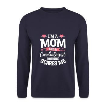 I'm A Mom And A Cardiologist Nothing Scares Me - Unisex Sweatshirt - navy - Front - Alina (178cm) & Michal (187cm)