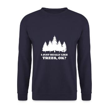 J’aime vraiment les arbres ok Bushcraft Camping - Sweat-shirt Unisexe - marine - Devant - Alina (178cm) & Michal (187cm)