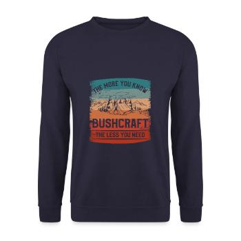 Plus vous connaissez le bushcraft, moins vous en avez besoin - Sweat-shirt Unisexe - marine - Devant - Alina (178cm) & Michal (187cm)