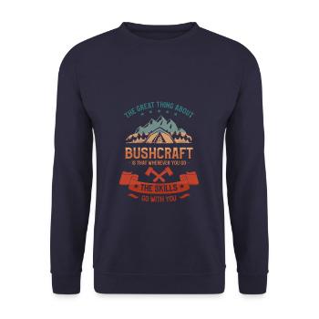 La grande chose à propos de Bushcraft est que partout où - Sweat-shirt Unisexe - marine - Devant - Alina (178cm) & Michal (187cm)