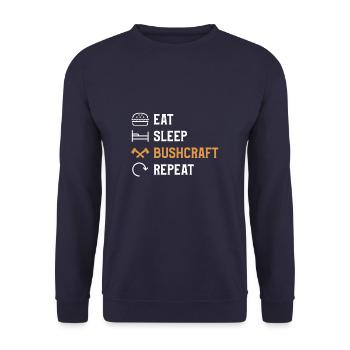 Mangez Sleep Bushcraft Repeat Survival Camping Camper - Sweat-shirt Unisexe - marine - Devant - Alina (178cm) & Michal (187cm)