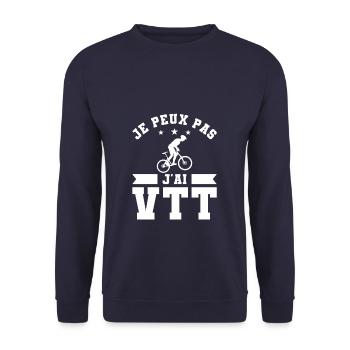 Je Peux Pas J'ai VTT Cyclisme Cycliste - Sweat-shirt Unisexe - marine - Devant - Alina (178cm) & Michal (187cm)