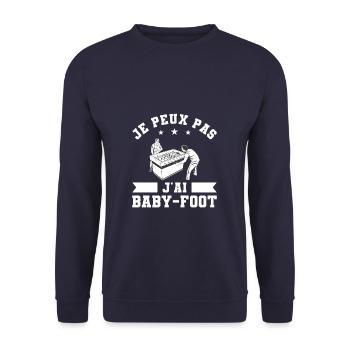 Je Peux Pas J'ai Baby-Foot - Sweat-shirt Unisexe - marine - Devant - Alina (178cm) & Michal (187cm)