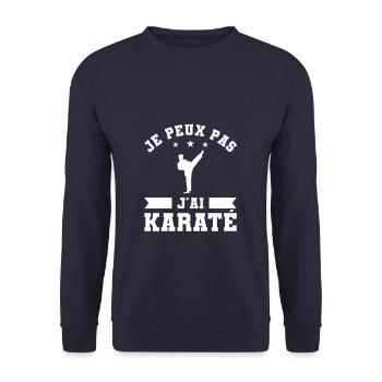 Je Peux Pas J'ai Karaté Karatéka - Sweat-shirt Unisexe - marine - Devant - Alina (178cm) & Michal (187cm)