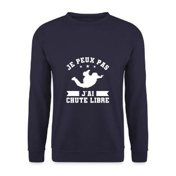 Je Peux Pas J'ai Chute Libre Parachutiste - Sweat-shirt Unisexe - marine - Devant - Alina (178cm) & Michal (187cm)