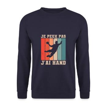 Je Peux Pas J'ai Hand Handball Handballeur - Sweat-shirt Unisexe - marine - Devant - Alina (178cm) & Michal (187cm)