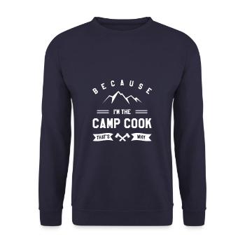 Parce que je suis le cuisinier du camp, c’est pourquoi Bushcraft - Sweat-shirt Unisexe - marine - Devant - Alina (178cm) & Michal (187cm)