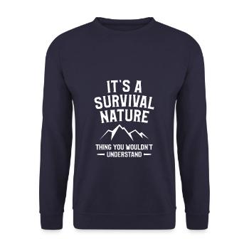 C’est une chose de survie que vous ne voudriez pas - Sweat-shirt Unisexe - marine - Devant - Alina (178cm) & Michal (187cm)