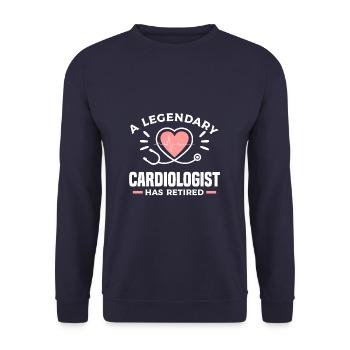 Ein legendärer Kardiologe hat die Kardiologie in den Ruhestand versetzt - Unisex Pullover - Navy - Vorne - Alina (178cm) & Michal (187cm)
