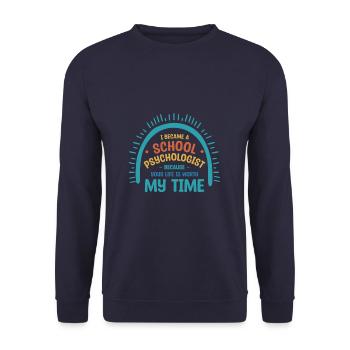Je suis devenu psychologue scolaire parce que votre vie - Sweat-shirt Unisexe - marine - Devant - Alina (178cm) & Michal (187cm)