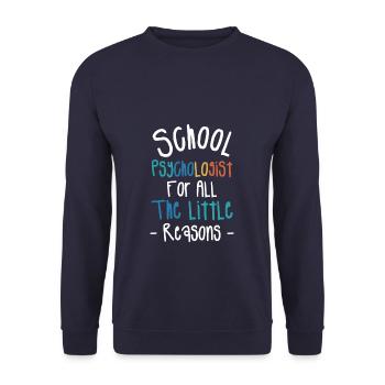 School Psychologist For All The Little Reasons - Unisex Sweatshirt - navy - Front - Alina (178cm) & Michal (187cm)