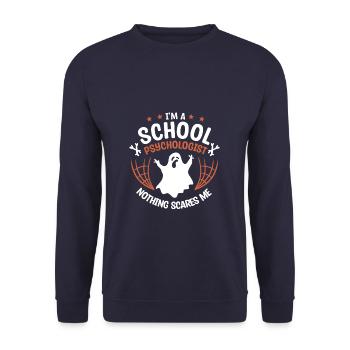 I'm A School Psychologist Nothing Scares Me - Unisex Sweatshirt - navy - Front - Alina (178cm) & Michal (187cm)