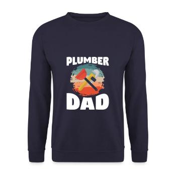 Plombier Papa Plomberie Plombiers - Sweat-shirt Unisexe - marine - Devant - Alina (178cm) & Michal (187cm)