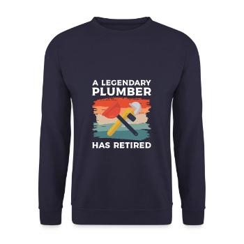 Ein legendärer Klempner hat Klempner im Ruhestand - Unisex Pullover - Navy - Vorne - Alina (178cm) & Michal (187cm)