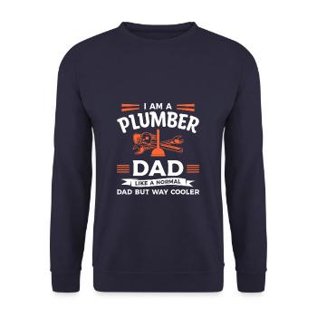I Am A Plumber Dad Like A Normal Dad But Way - Unisex Sweatshirt - navy - Front - Alina (178cm) & Michal (187cm)