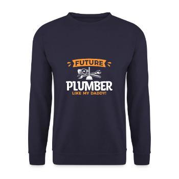 Futur plombier comme mon papa plomberie fils fille - Sweat-shirt Unisexe - marine - Devant - Alina (178cm) & Michal (187cm)