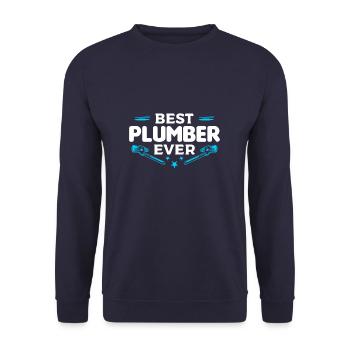 Bester Klempner aller Zeiten Klempner - Unisex Pullover - Navy - Vorne - Alina (178cm) & Michal (187cm)