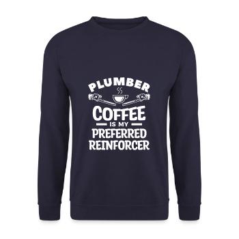 Plumber Coffee Is My Preferred Reinforcer Plumbing - Unisex Sweatshirt - navy - Front - Alina (178cm) & Michal (187cm)