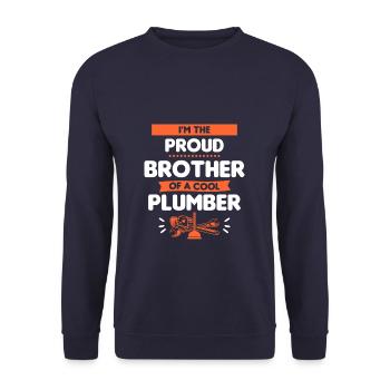 I'm The Proud Brother Of A Cool Plumber Plumbing - Unisex Sweatshirt - navy - Front - Alina (178cm) & Michal (187cm)