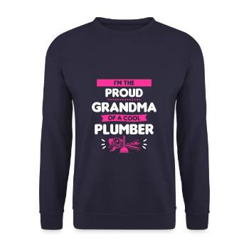 I'm The Proud Grandma Of A Cool Plumber Plumbing - Unisex Sweatshirt - navy - Front - Alina (178cm) & Michal (187cm)