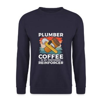 Plumber Coffee Is My Preferred Reinforcer Plumbing - Unisex Sweatshirt - navy - Front - Alina (178cm) & Michal (187cm)