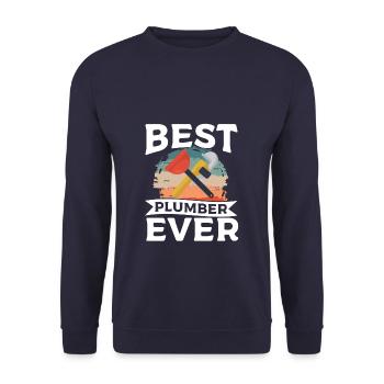 Bester Klempner aller Zeiten Klempner - Unisex Pullover - Navy - Vorne - Alina (178cm) & Michal (187cm)