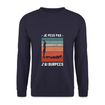 Je Peux Pas J'ai Burpees - Sweat-shirt Unisexe - marine - Devant - Alina (178cm) & Michal (187cm)
