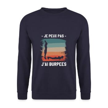 Je Peux Pas J'ai Burpees - Sweat-shirt Unisexe - marine - Devant - Alina (178cm) & Michal (187cm)