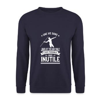 Une Vie Sans Javelot Tir Sur Cible C'est Possible - Sweat-shirt Unisexe - marine - Devant - Alina (178cm) & Michal (187cm)