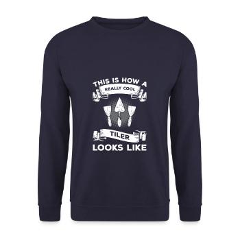 Voici à quoi ressemble un carrelage vraiment cool - Sweat-shirt Unisexe - marine - Devant - Alina (178cm) & Michal (187cm)