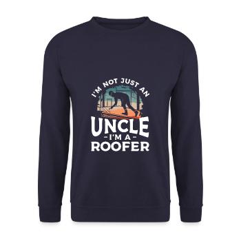 Je ne suis pas seulement un oncle, je suis un couvreur - Sweat-shirt Unisexe - marine - Devant - Alina (178cm) & Michal (187cm)