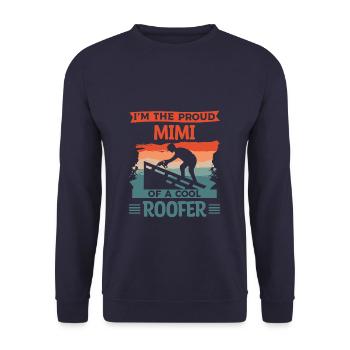 This Man Is An Awesome Mimi And A Roofer - Unisex Sweatshirt - navy - Front - Alina (178cm) & Michal (187cm)