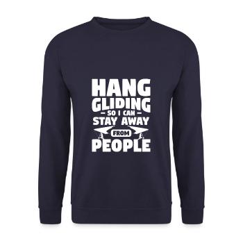 Drachenfliegen, damit ich mich von Menschen fernhalten kann Segelflugzeug - Unisex Pullover - Navy - Vorne - Alina (178cm) & Michal (187cm)