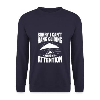 Tut mir leid, dass ich nicht hängen kann Segelfliegen braucht meine Aufmerksamkeit - Unisex Pullover - Navy - Vorne - Alina (178cm) & Michal (187cm)